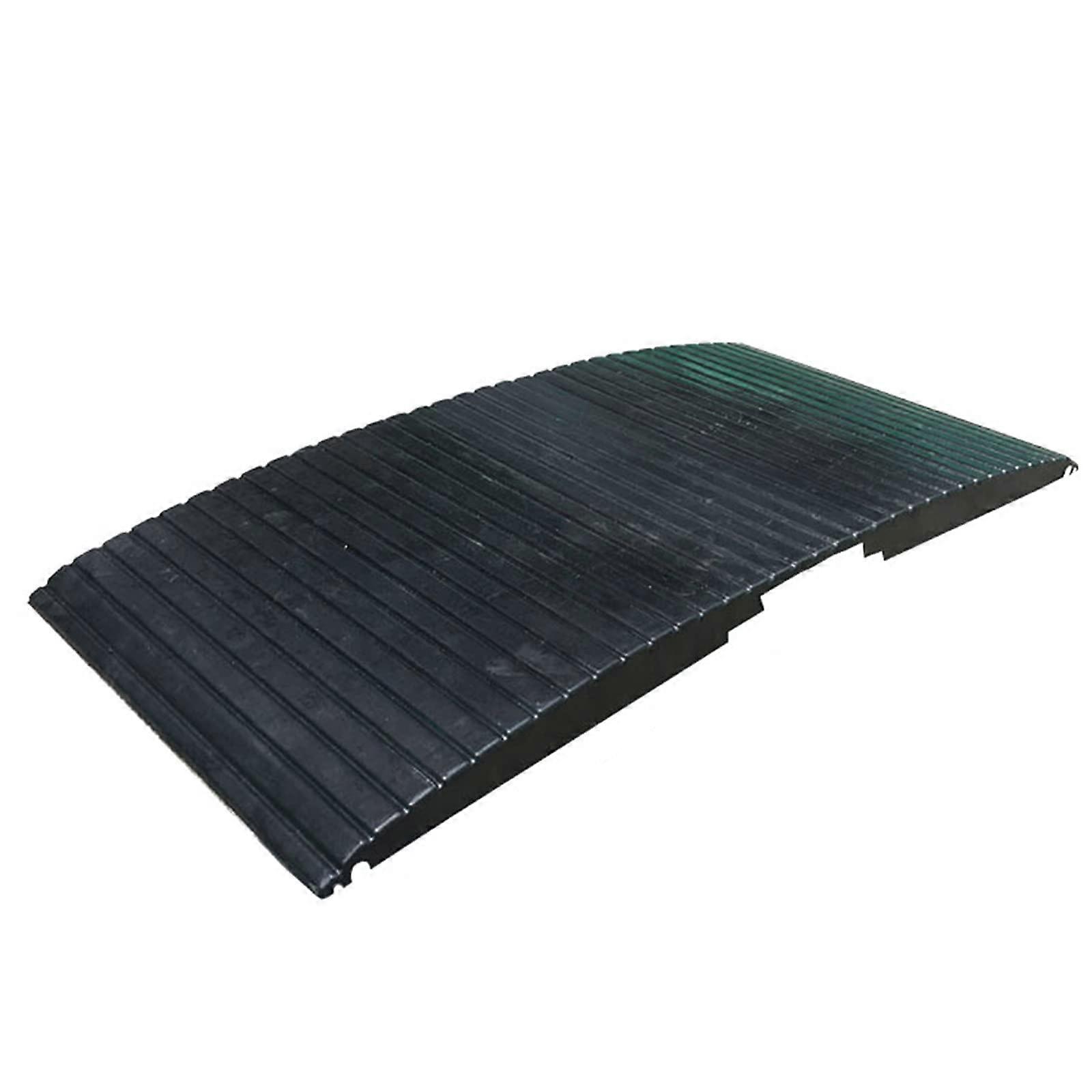 Rubber threshold ramp for wheelchairs/walking aids, slipresistant, for indoor and outdoor use, 38 x 90 x 7 cm, black.
