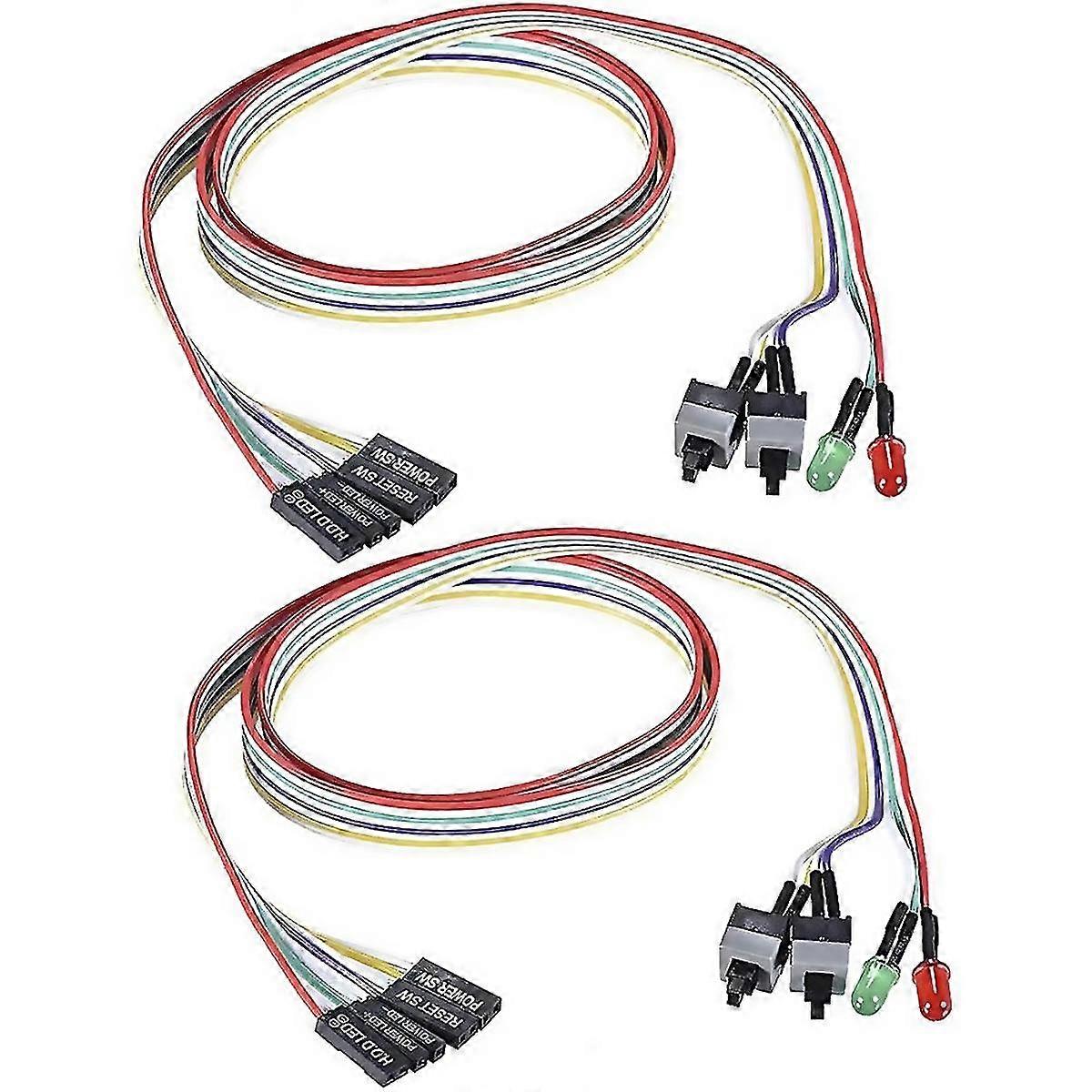 Computer Case Atx Power On Off Reset Switch Cable With 2 Led Light Light Atx Case Front Be Fruugo Uk