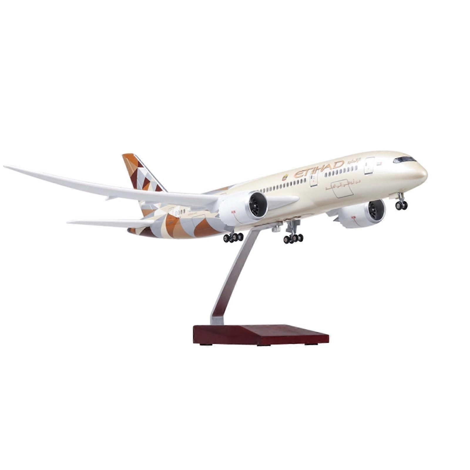 Replica Aircraft Models 1/130 Simulation Civil Aircraft Model 43cm for Etihad Airways 787 with Wheels and Light