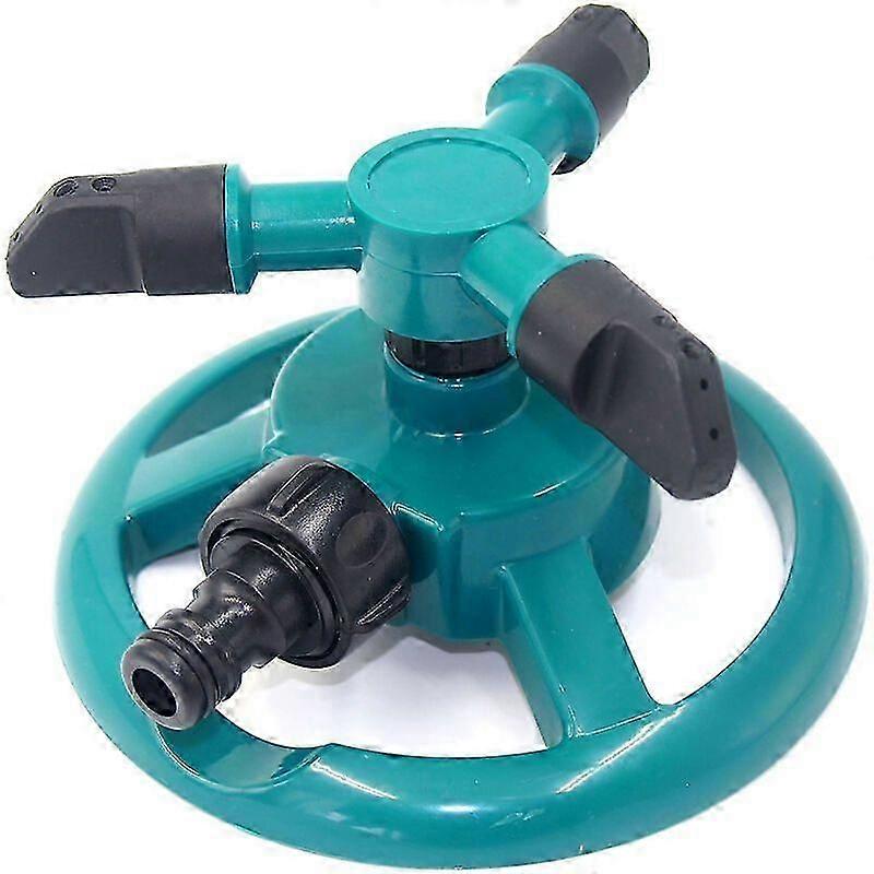 2025 Latest Model Green Plastic 360 Automatic Rotating Three-Prong Garden Sprinkler, Lawn Watering, Garden W
