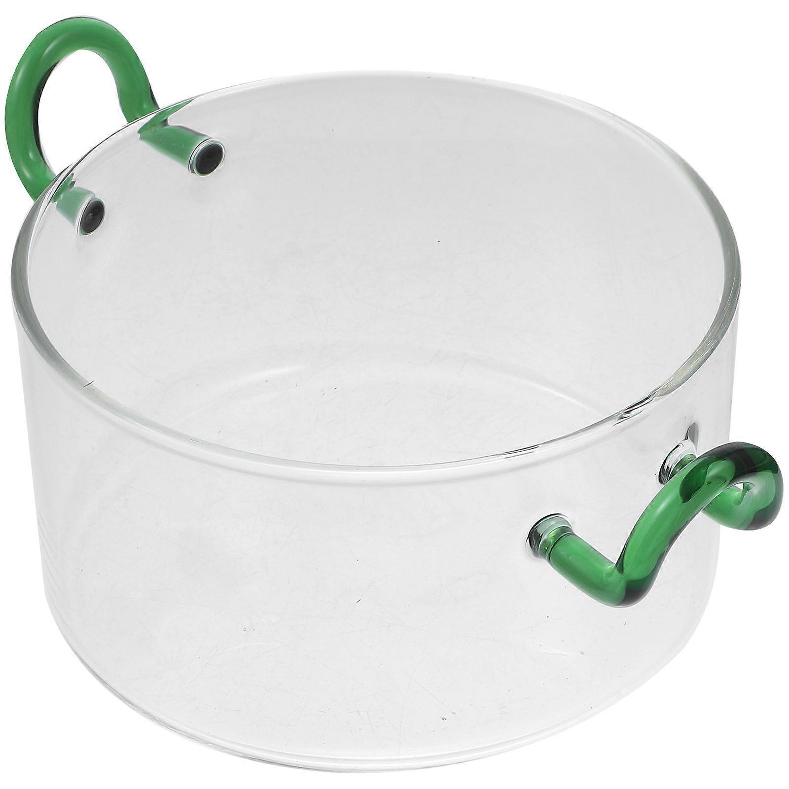 Glass Bowl With Handles Practical Food Serving Bowl For Kitchen Use 16.8X11X6CM Workmanship 1Pack