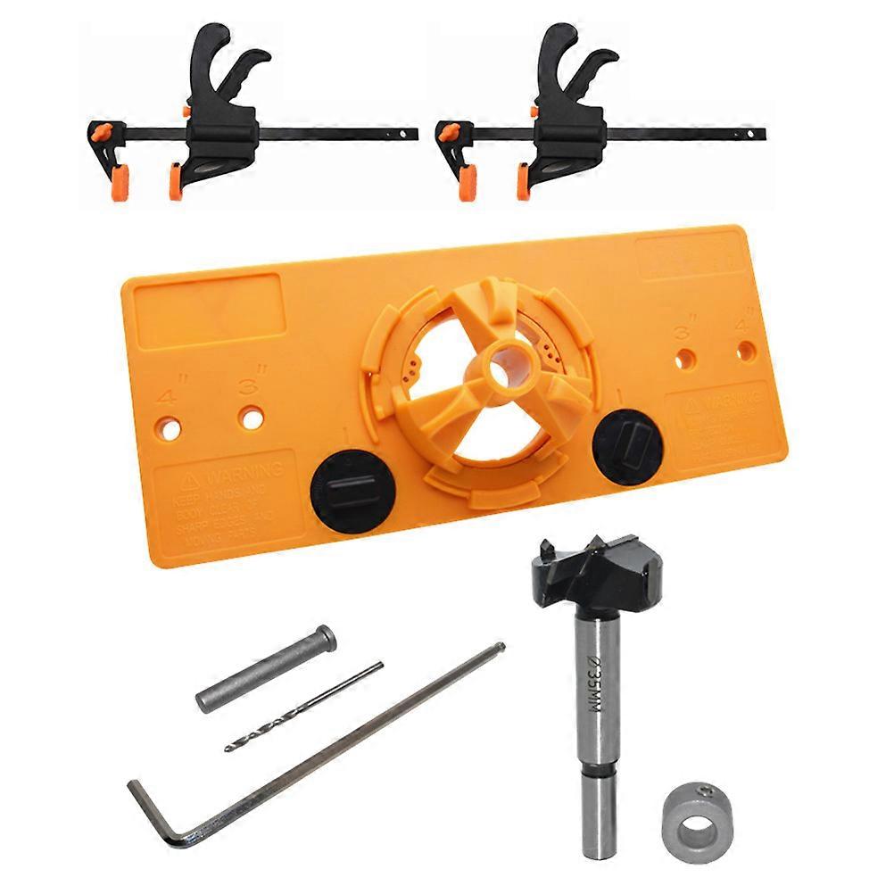 Hinge Hole Locator Set Durable Woodworking Drill Guide for Cabinets & Furniture Projects with Clamps