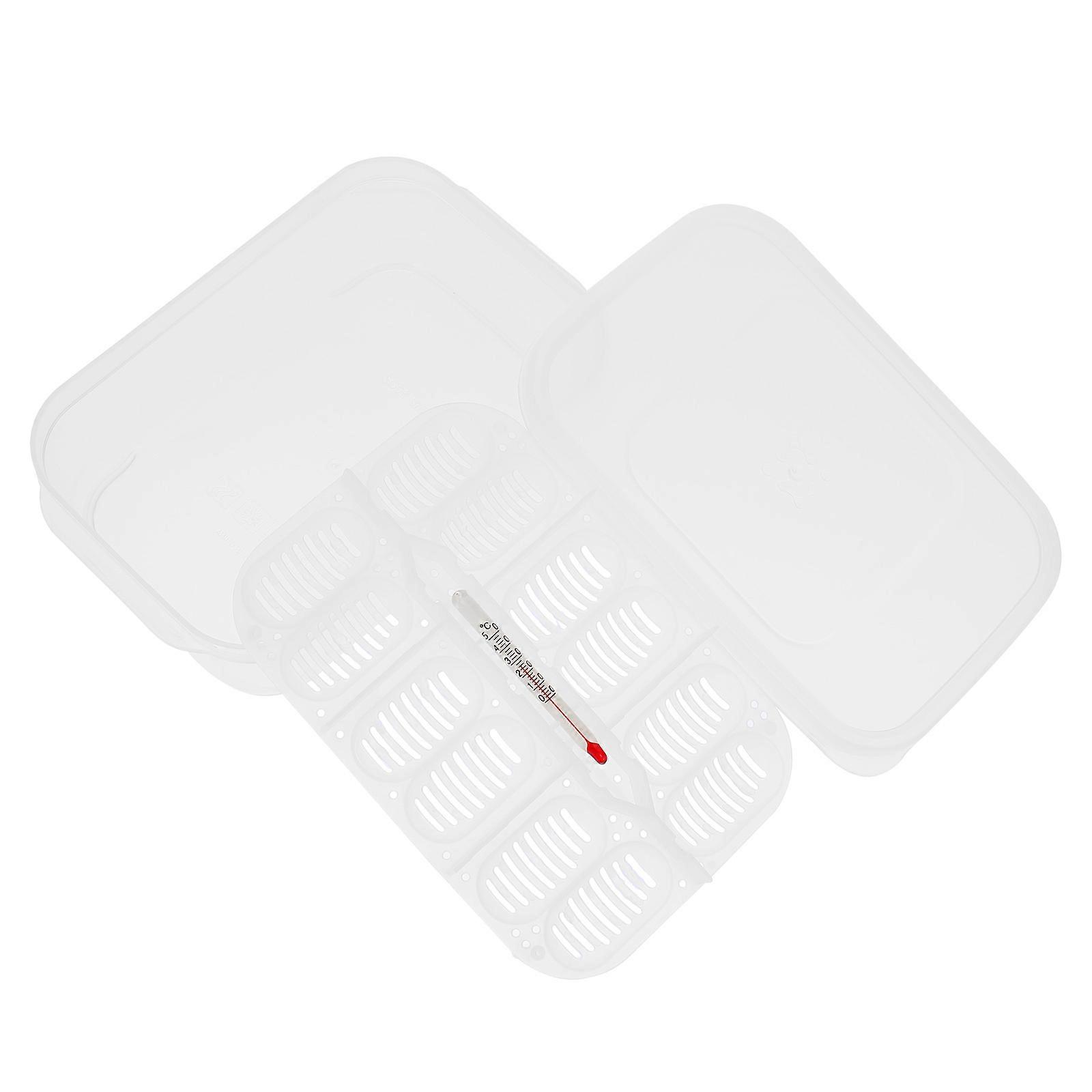 White Reptile Breeding Box with 12 Compartments for Egg Incubation Tray Hatchery Storage