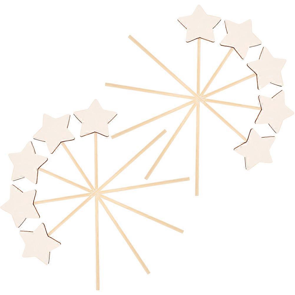 8pcs DIY Blank Fairy Wands for Creative Craft Painting – Star Shaped Sticks for Parties, Stage Performances & Art Projects