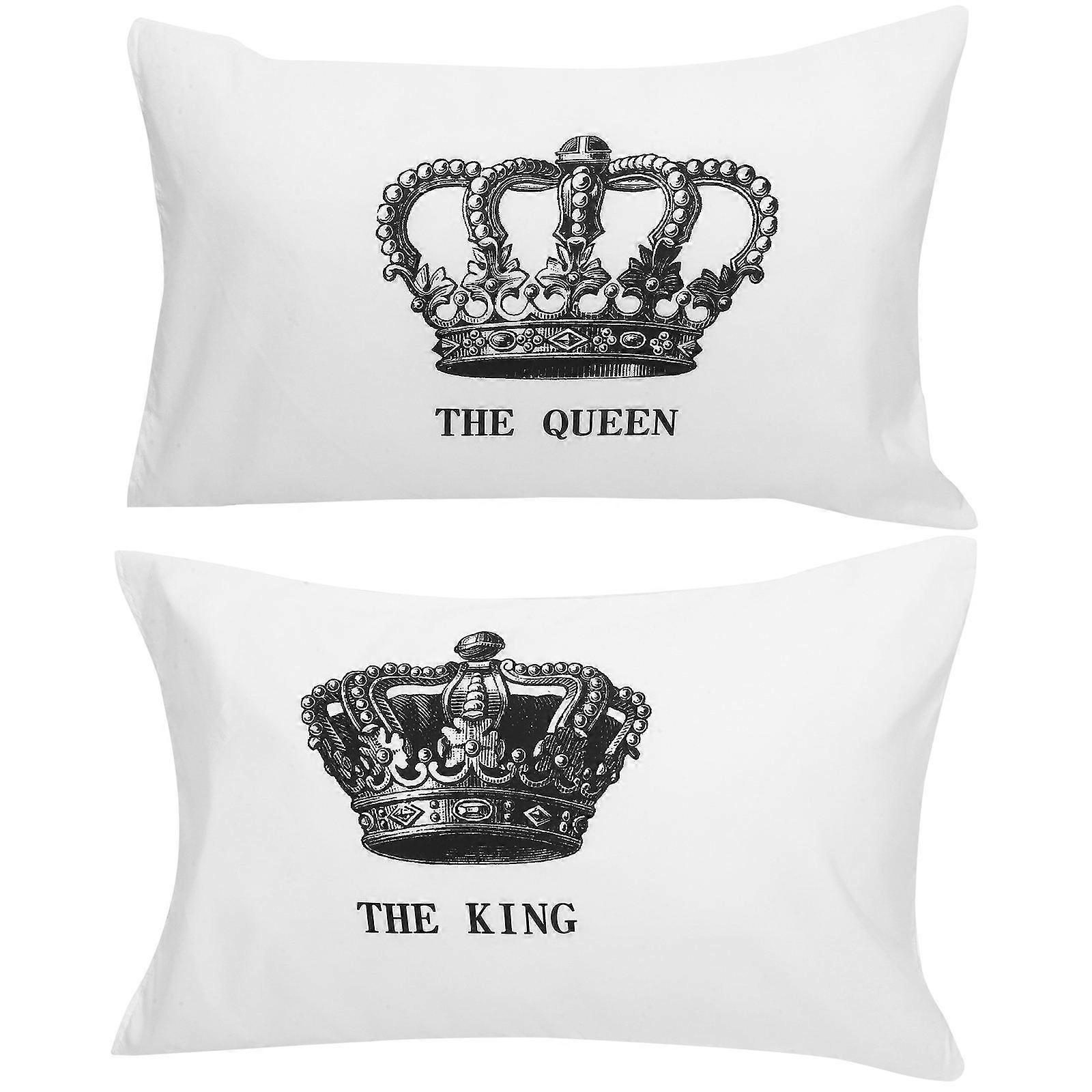 Couples Pillowcases Set Of 2 Romantic White Envelope Closure Pillow Case For Wedding And Valentine's Day 74x48cm
