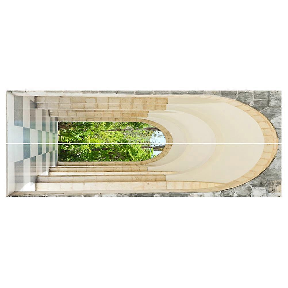 Waterproof Door Decal European Style Indoor Decoration Suitable For Design Enthusiasts 2Set Featuring 3D Scenery