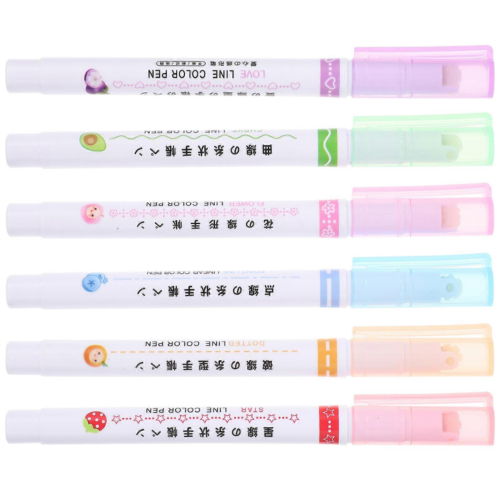Durable 6Pcs Drawing Curves Pens Made Of Reliable Plastic Ideal For Office Use Home Applications And School Projects Featuring Assorted Colors