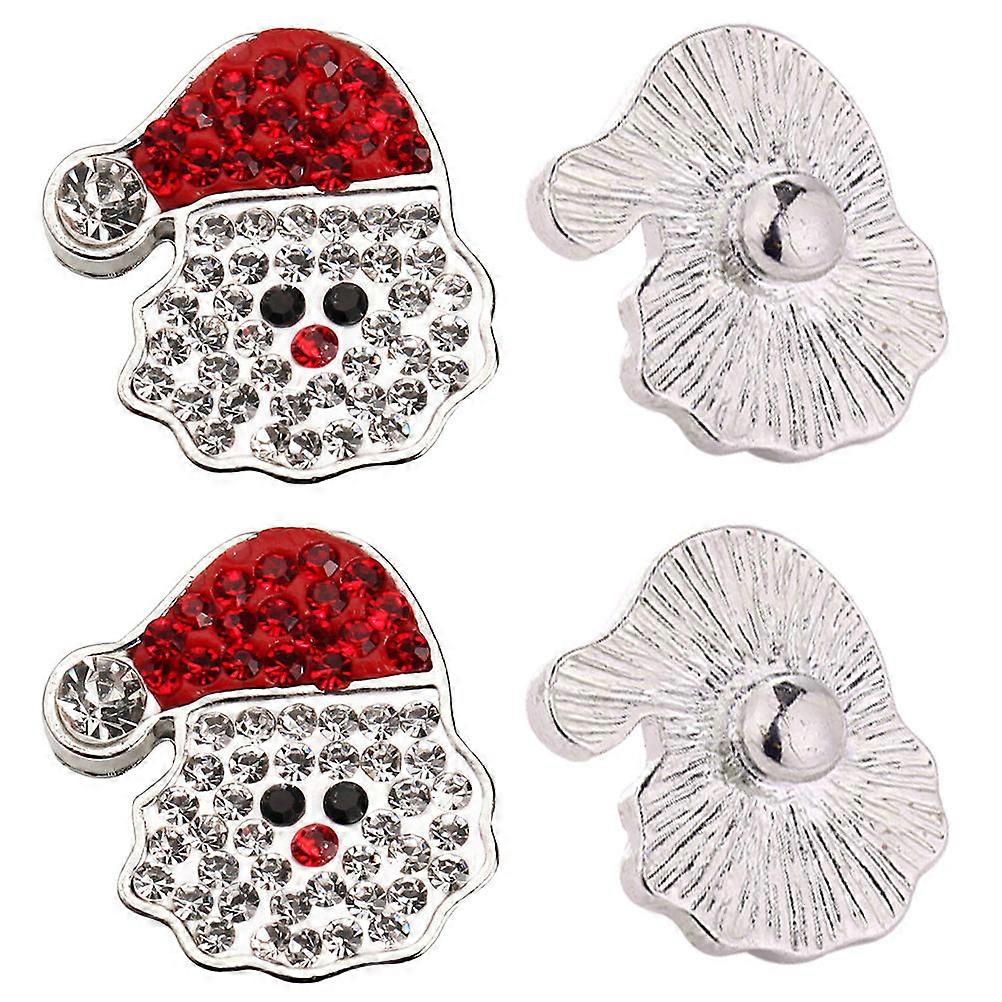 Assorted Color Christmas Buttons and Diamond DIY Pendants for Jewelry and Car Use 4pcs Copper Rhinestone