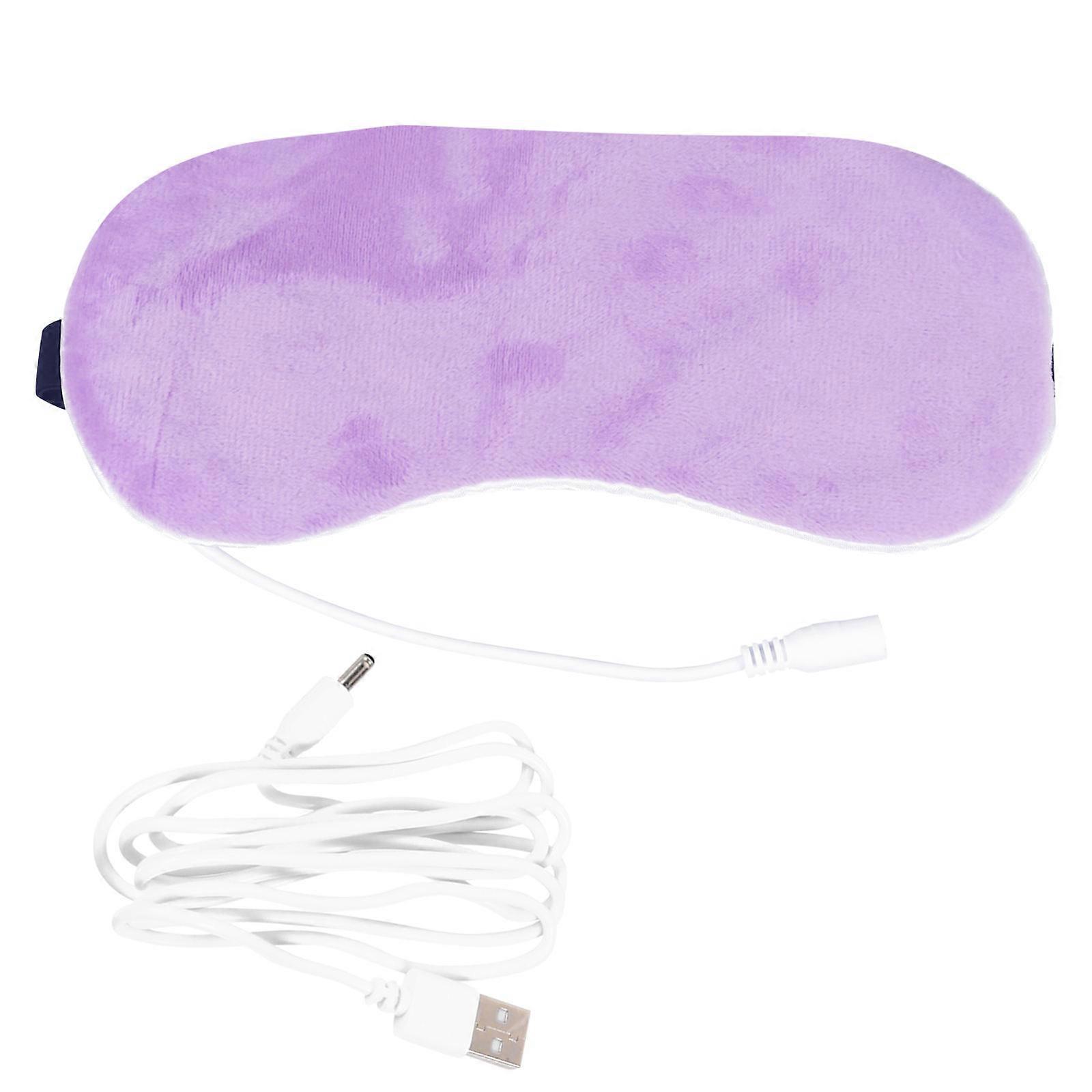 USB Heated Eye Mask With Constant Temperature Technology For Sleep And Relaxation In Violet Fabric 1Set