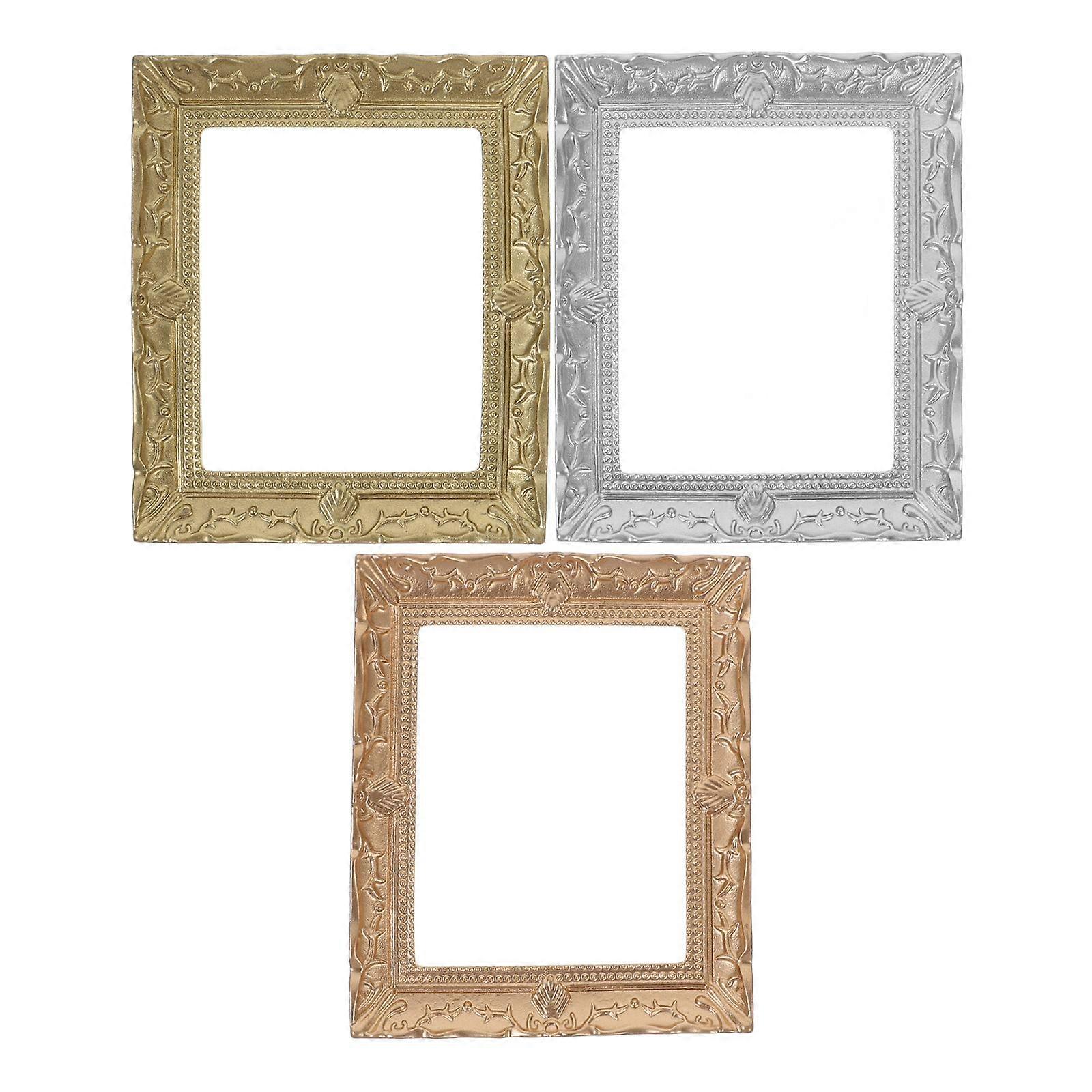 3Pcs Miniature Photo Frames Decorative Tiny Picture Frames Ornaments Resin Mini Photo Frames