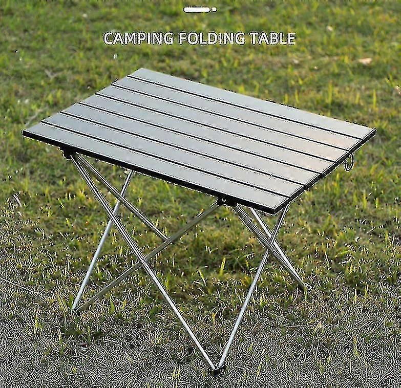 SNQTV-34,5 x 39,5 x 32,5 cm Tavolo pieghevole multifunzionale per 4 persone in alluminio, regolabile in altezza (borsa in due pezzi con cerniera), argento