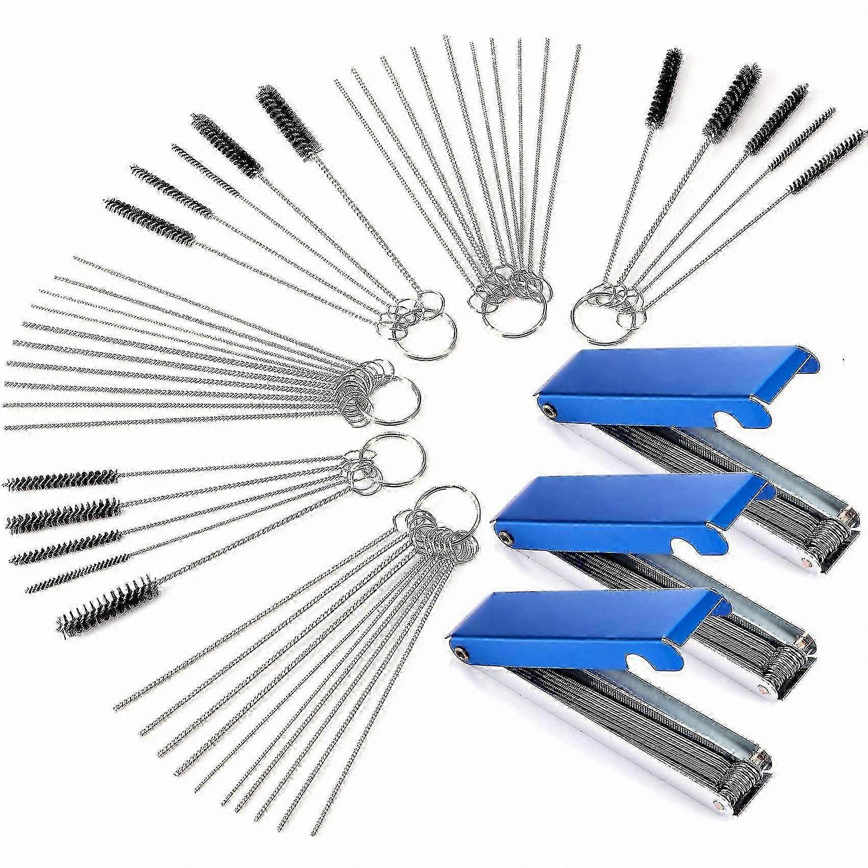 3-Piece Carbon Jet Cleaner Tool Set with Wire Brushes for Carburetor and Torch Tip Maintenance