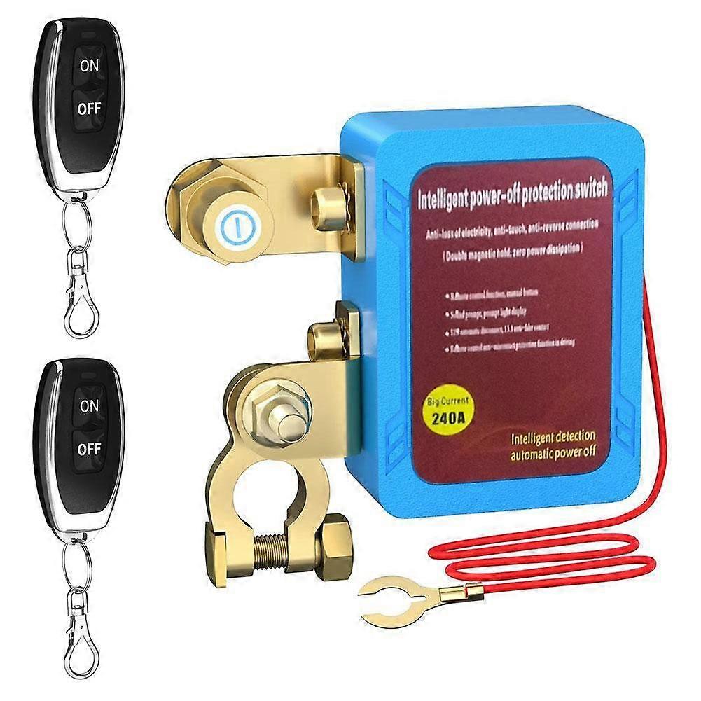 Magnetic Latching Car Battery Kill Switch 240A Remote Control Power Disconnect with Auto Cut Off to Save and Protect Battery