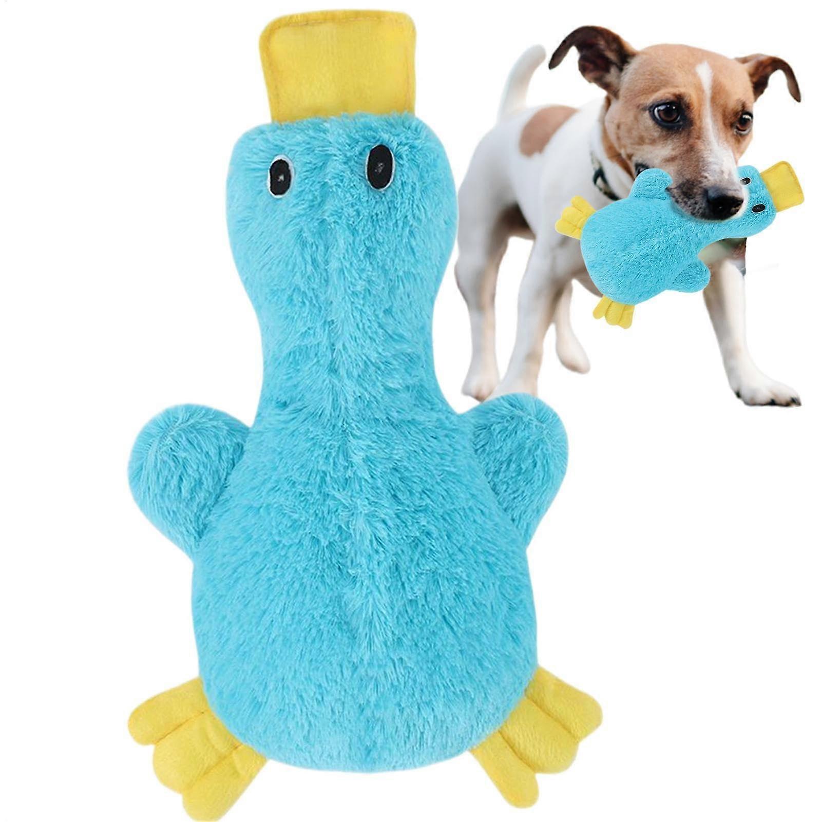 Plush Duck Dog Toy, Squeaky Cartoon Duck for Puppies, Small to Large Dogs, Blue