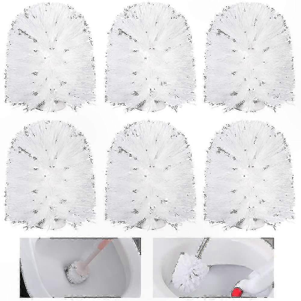 6-Pack Toilet Brush Replacement Heads, Easy-to-Attach Screw-On Design