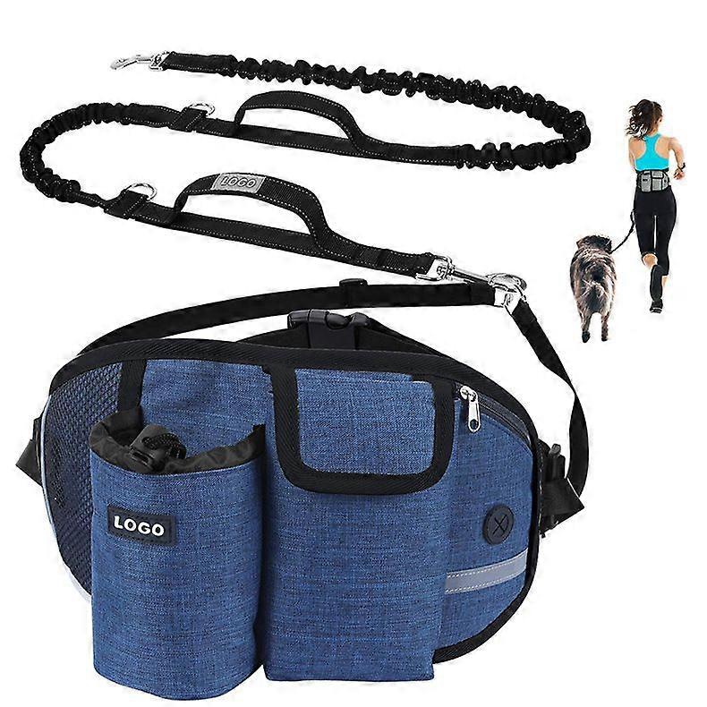 (Blue) Dog Leash Hands Free Dog Leash Up to 110kg Shock Absorption, Comfortable, Reflective Stitching, Ideal for Running, Jogging and Walking