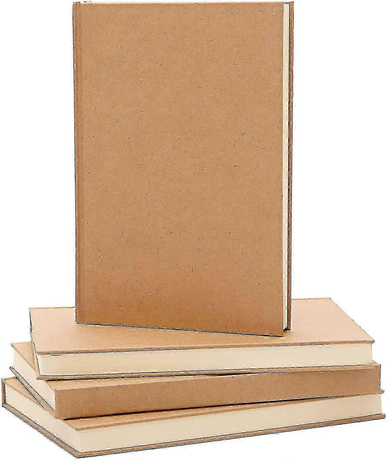 Set of 4 Premium Hardcover Blank Notebooks - Versatile A5 Journals for Work & Study