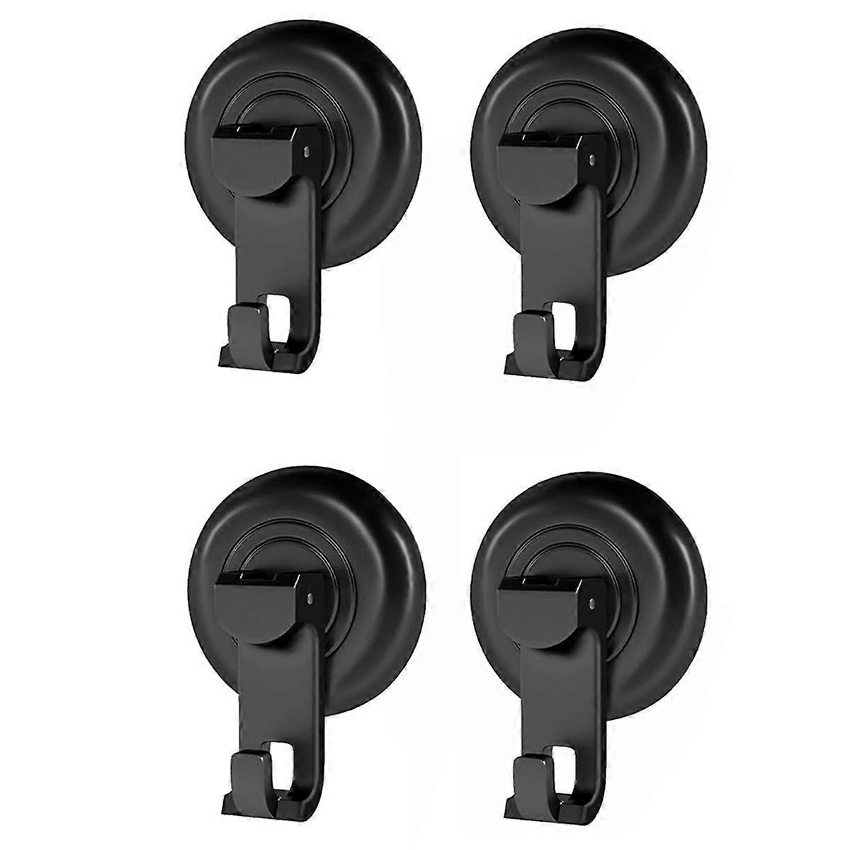 Shower Hooks Suction Cup, Heavy Duty Suction Cup Hooks (4Pack) Black