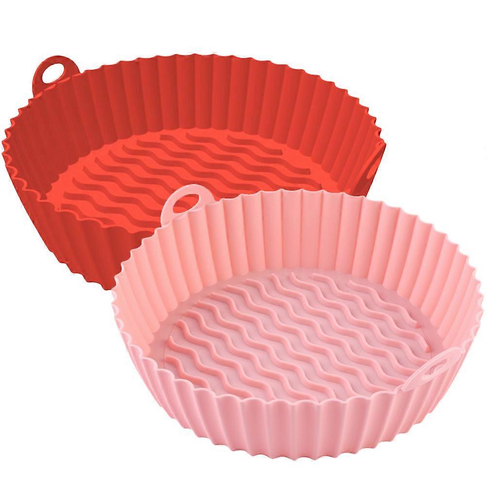 Silicone Tray Air Fryer Liner Mats for Kitchen Use Home Users Assorted Color Heat Resistant Easy Cleaning 2Pcs