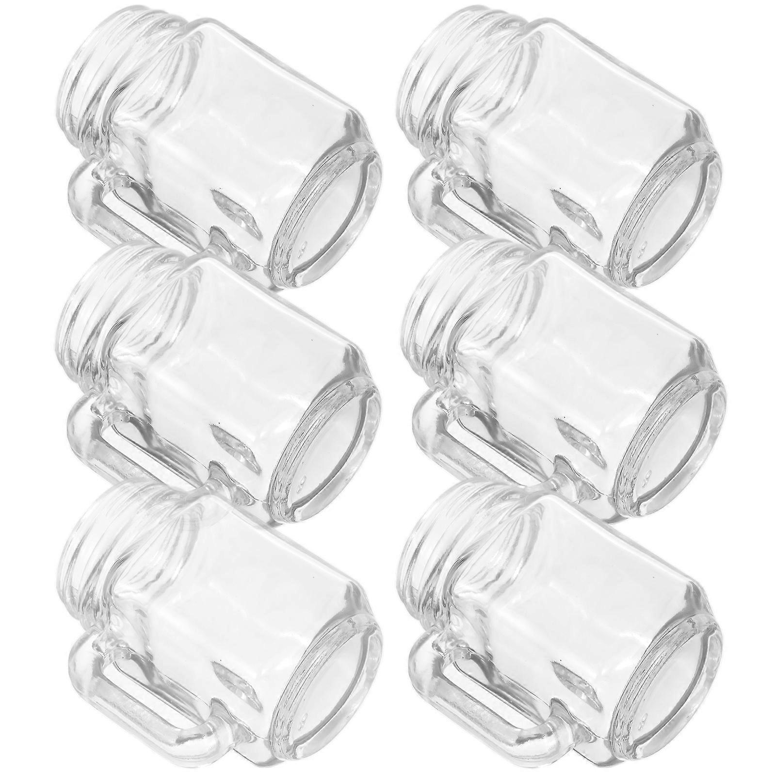 Mini Mason Jar Cups Household Glass Cups Transparent Thick Bottom Design Shooter Glass 6Pcs