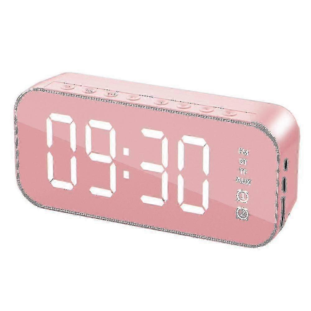 Bluetooth Alarm Clock with Speaker for Bedroom or Office, Ideal for Heavy Sleepers - Pink