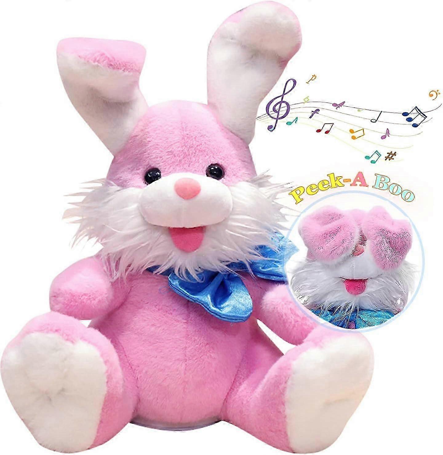 Kids Cute Peek A-Boo Singing Talking Bunny Toy with Flaping Ears, Baby Interactive Cuddly Soft Toy Repeating What You Sa Walkbee 2423 Bs