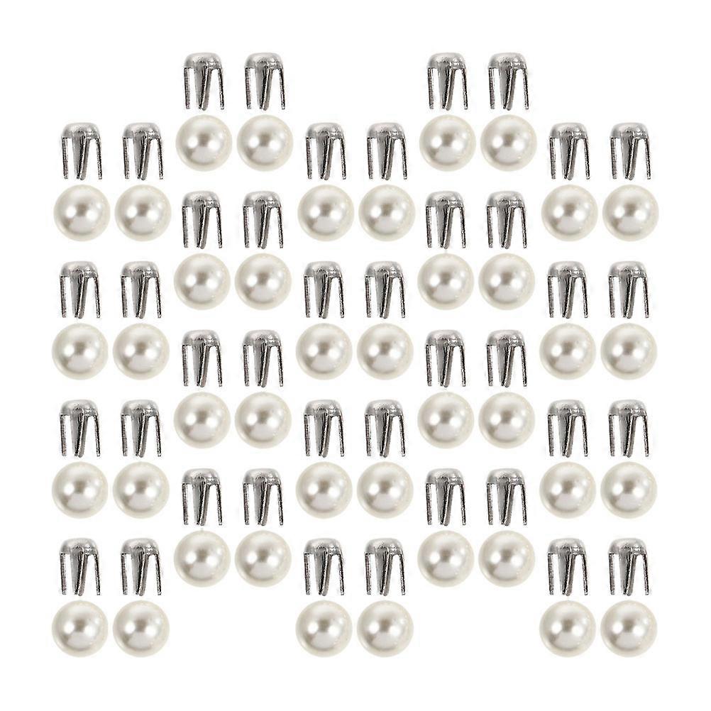 Round Dome Rivets Clothing Decoration White Alloy Material Decorative Function 150 Sets