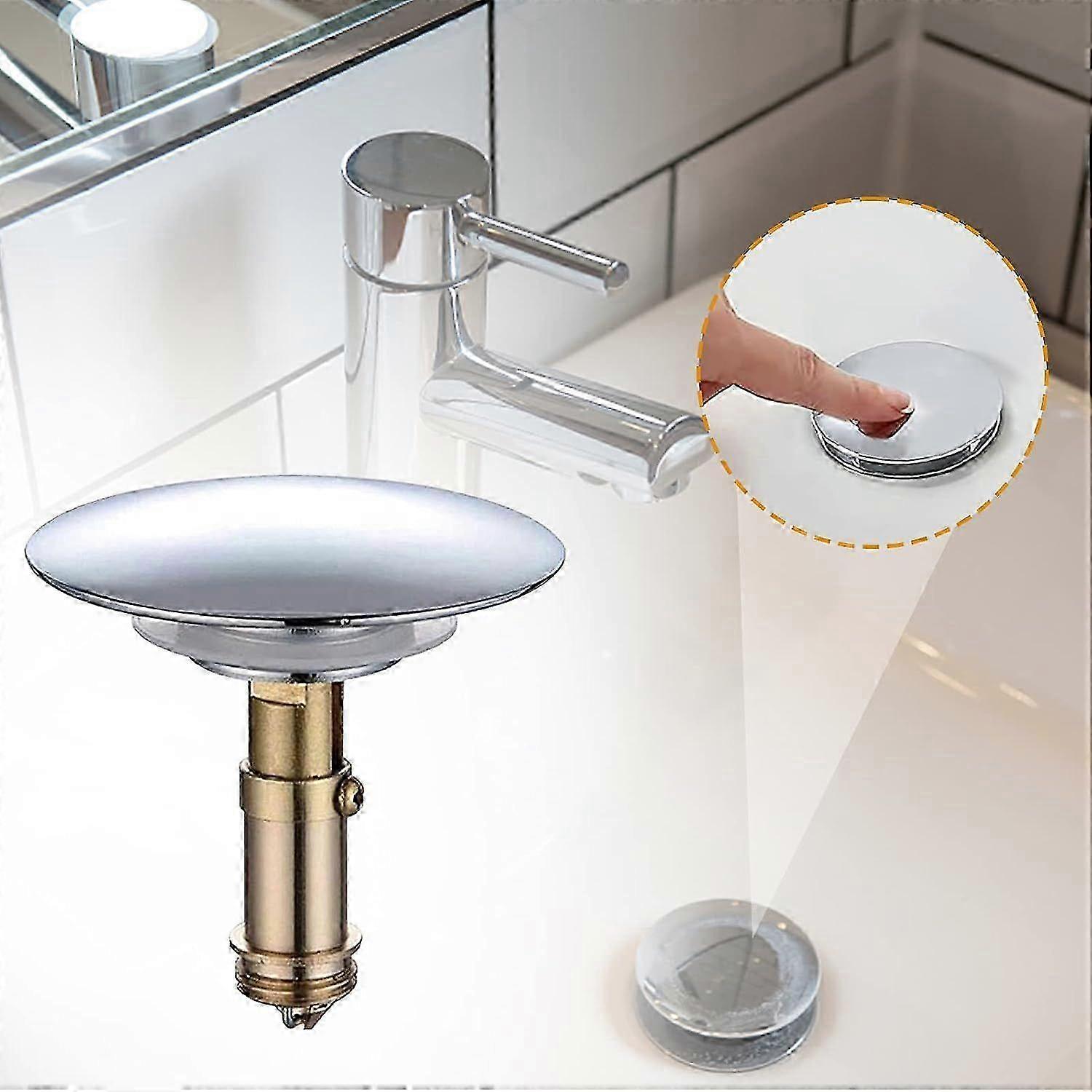 Universal 66mm Sink Drain Push Stopper for Bath and Kitchen Use