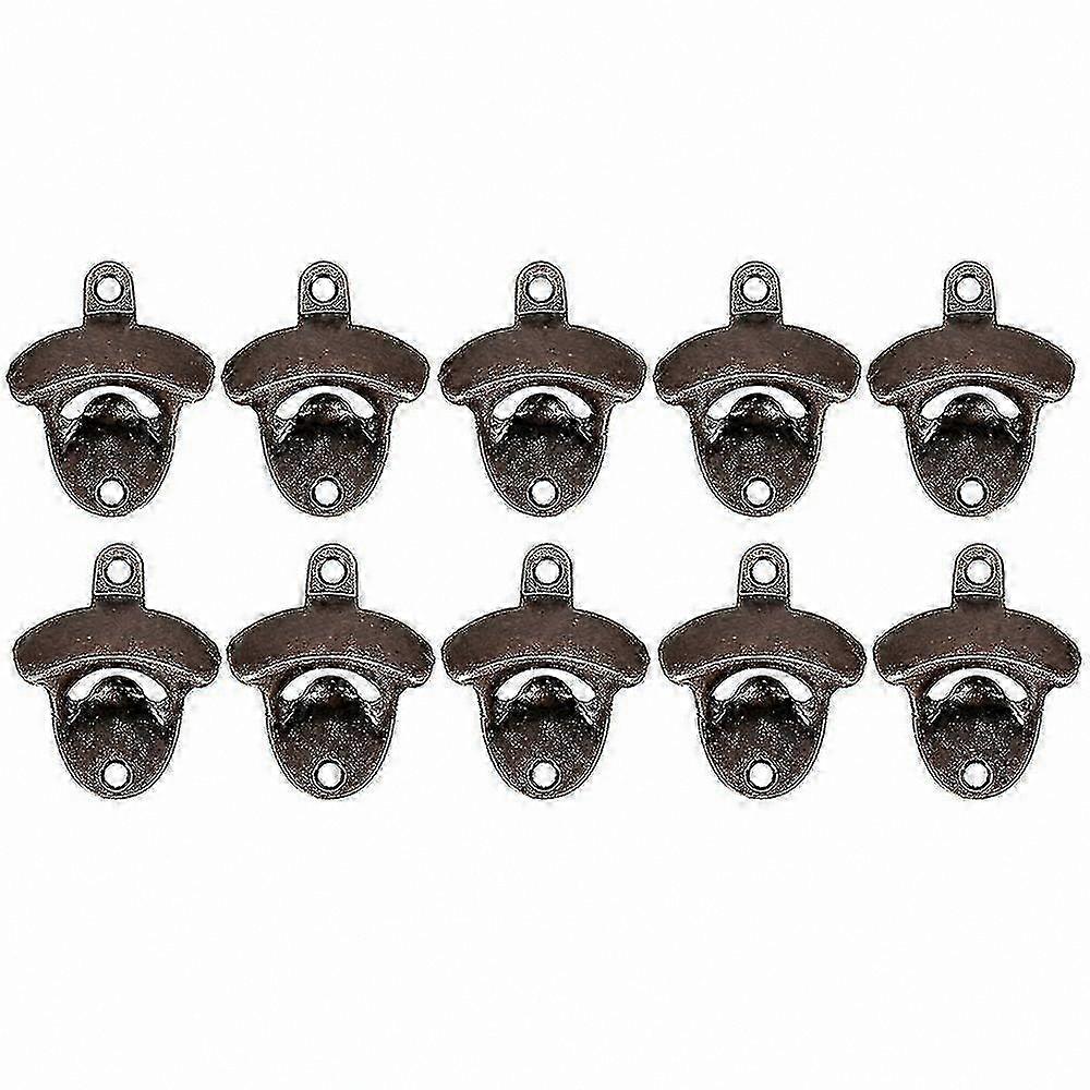 Rustic Vintage 10-Piece Wall Mounted Bottle Opener Set