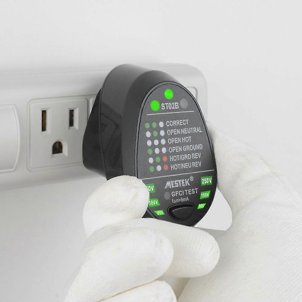 MESTEK Advanced RCD Electric Socket Tester Automatic Neutral Live Earth Wire Testing Circuit Polarity Detector Wall US Plug Breaker Finder Electric Le
