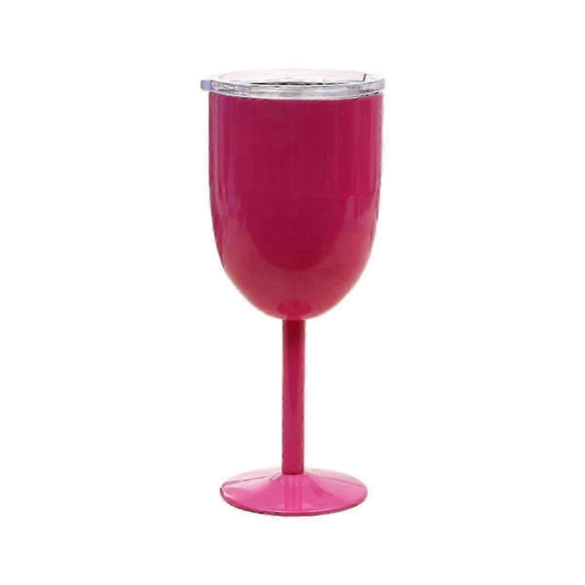 Stainless Steel Double Layer Wine Goblet with Large Capacity and Rose Red Color: Resistant Tumbler for Fine Wine Enjoyment