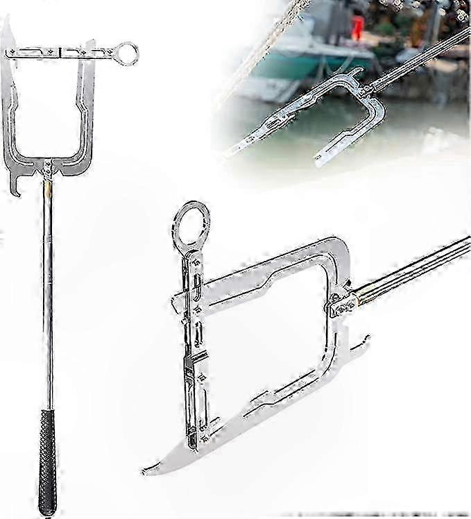 Telescoping Boat Hook with Dock Locking Ring and Threader for Secure Installation