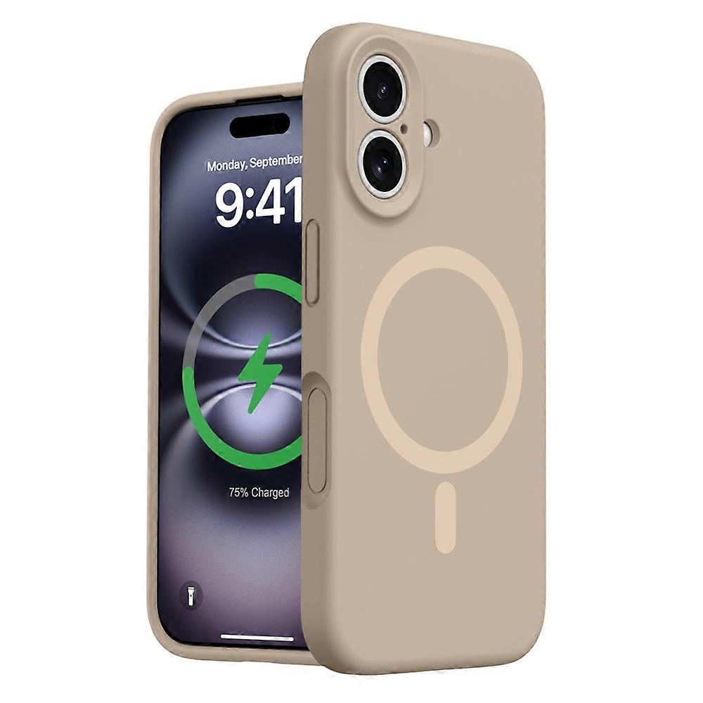 For iPhone 16 Case Compatible with MagSafe Precise Cutouts Liquid Silicone+PC Phone Cover