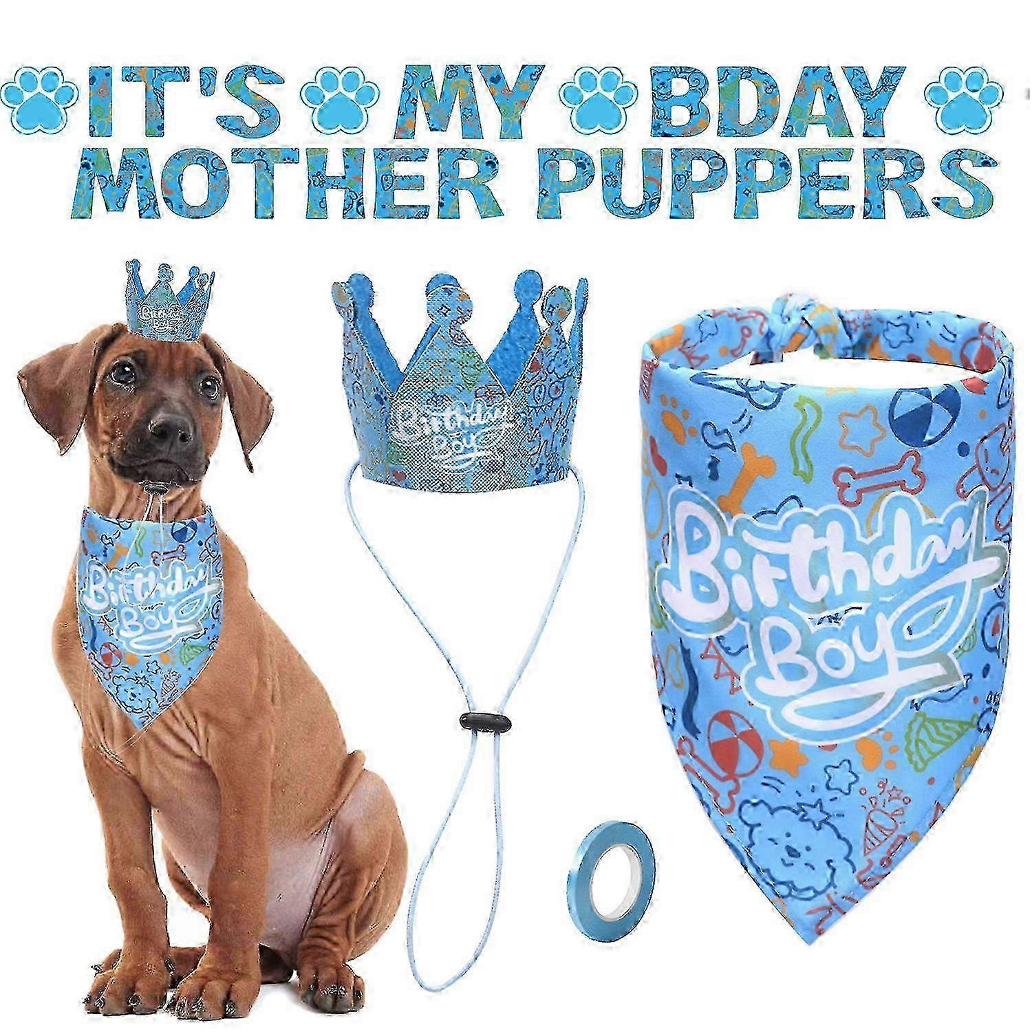Dog Cat Birthday Party Decorations Triangle Towel Flag