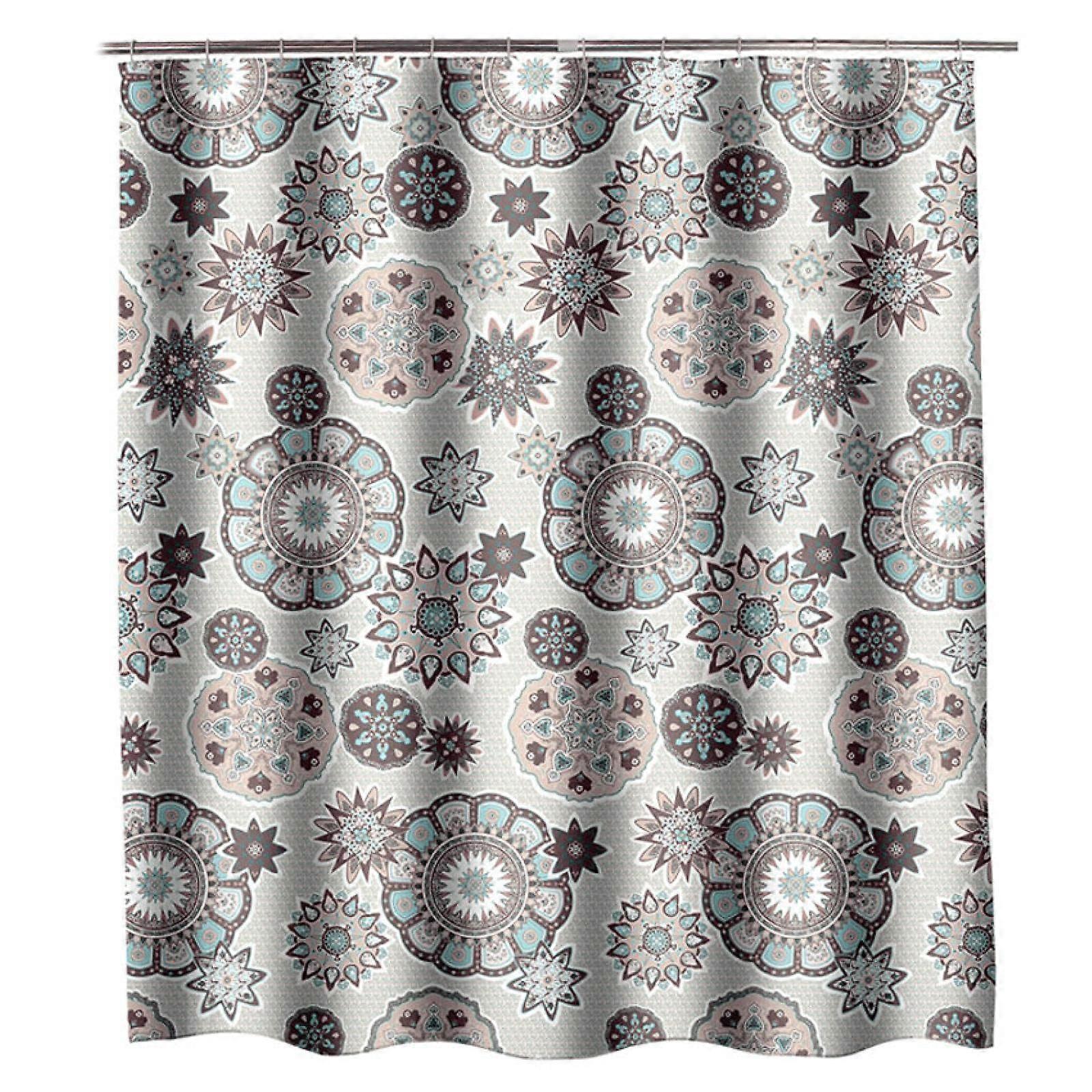Bohemian Shower Curtains Waterproof Geometric Design 168 x 183 cm Bath Curtain with Large Hooks Multiple Sizes