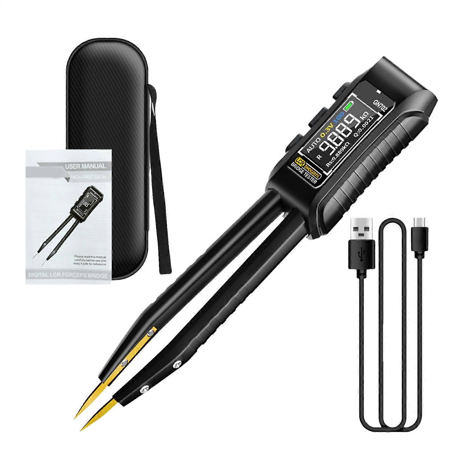 Electronic Components Analyzer With SMD Tweezers, Smart Meter Tweezers, Digital Automatic Meter Tester