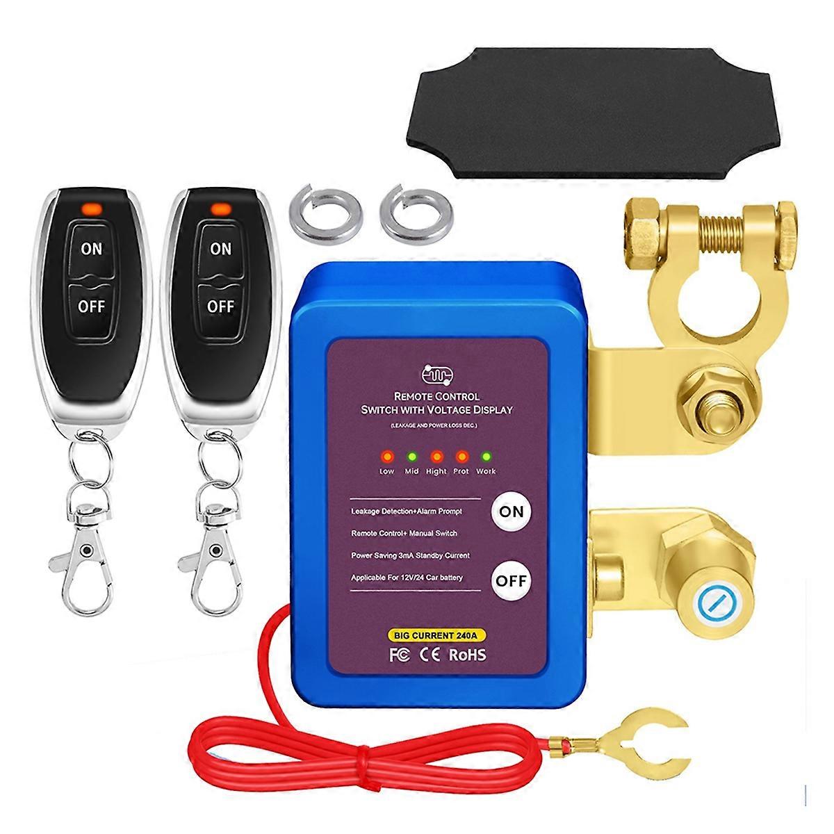 Upgraded Power Cut-Off Switch Switch Battery Power Cut-Off Switch Anti-Leakage 12V 24V Car Battery Disconnect