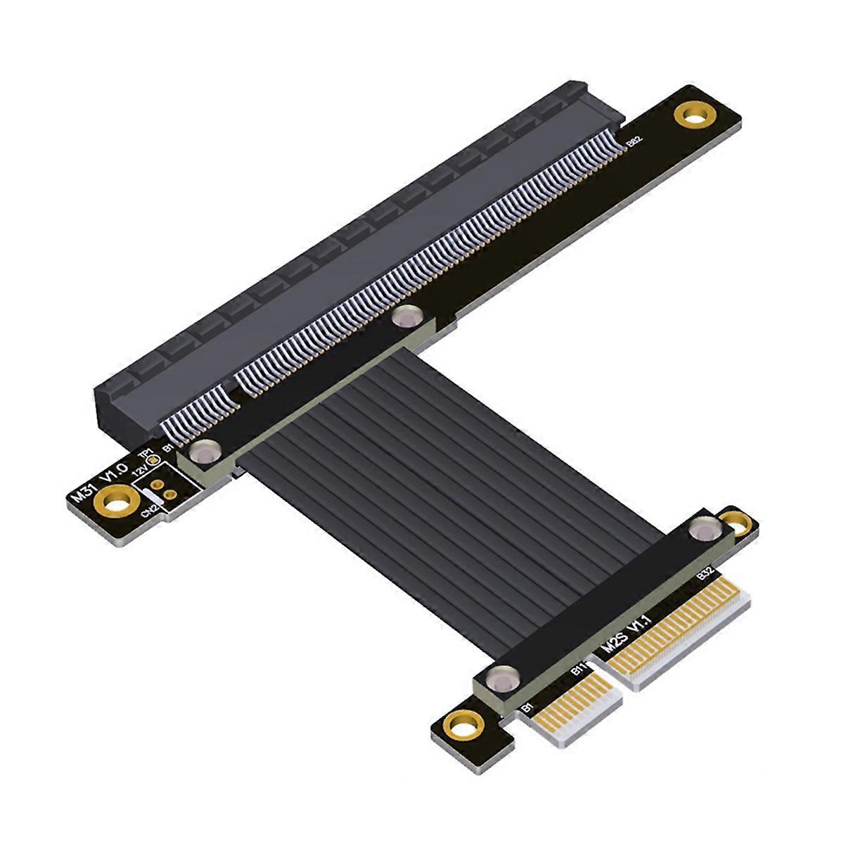 PCI-E 4.0 X4 to X16 Extension Cable Riser Cable PCIe X4 64G/Bps Adapter Cable for RTX3090 RX6800xt Graphics 15CM