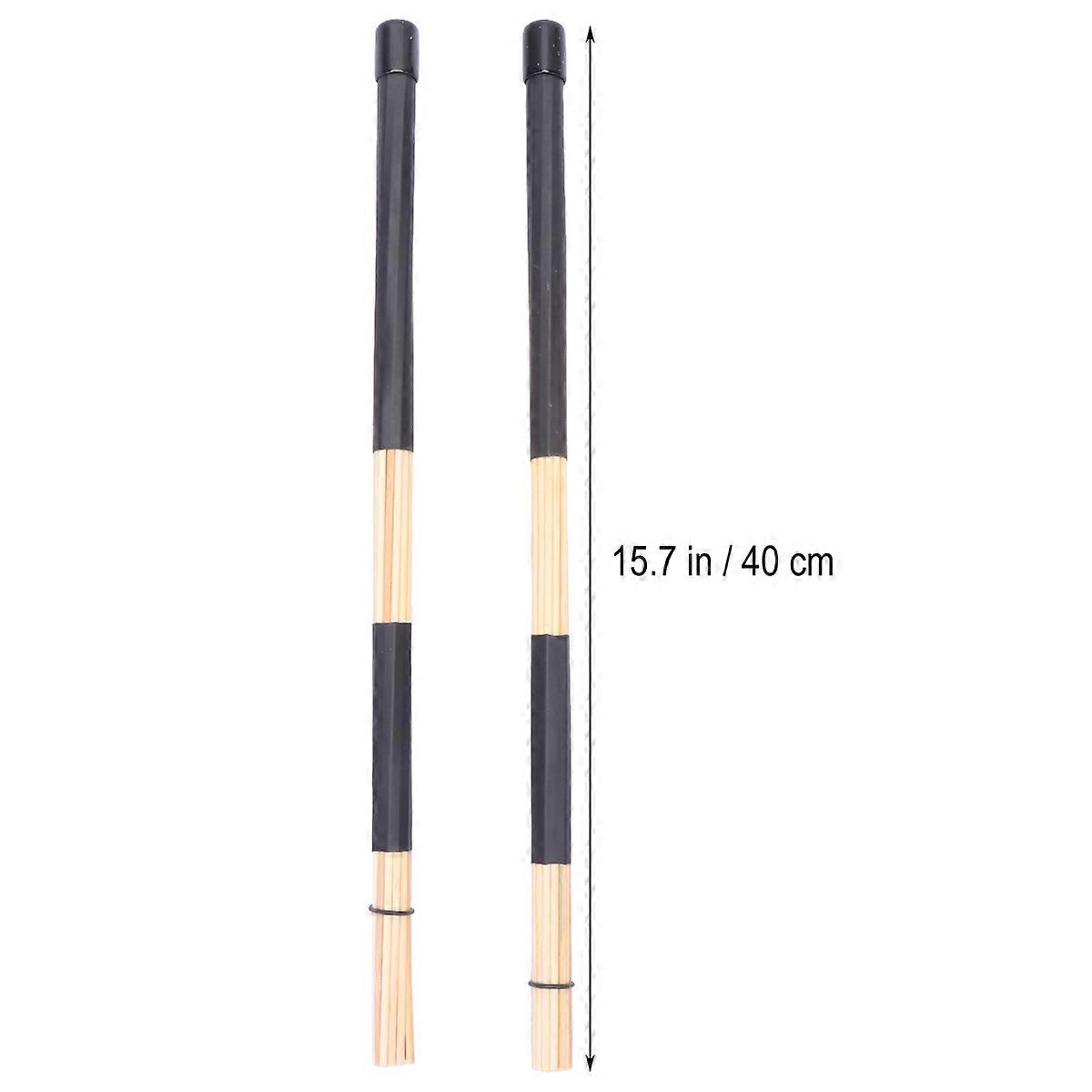 Wooden Drumstick Drum Stick for Drum 1Pair Rubber Handle Black