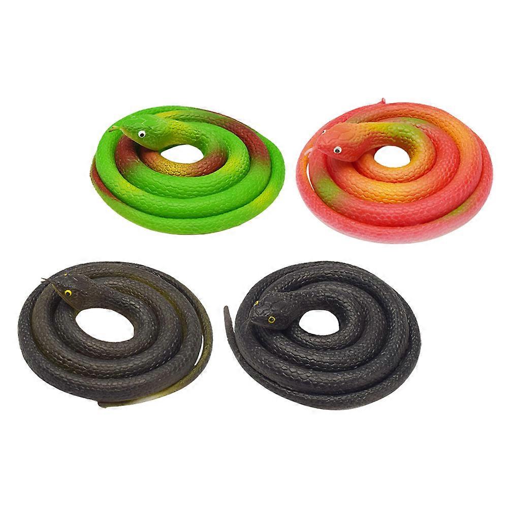 Fake Snake Toys Lifelike Snakes for Kids 4Pcs Plastic Realistic Simulation