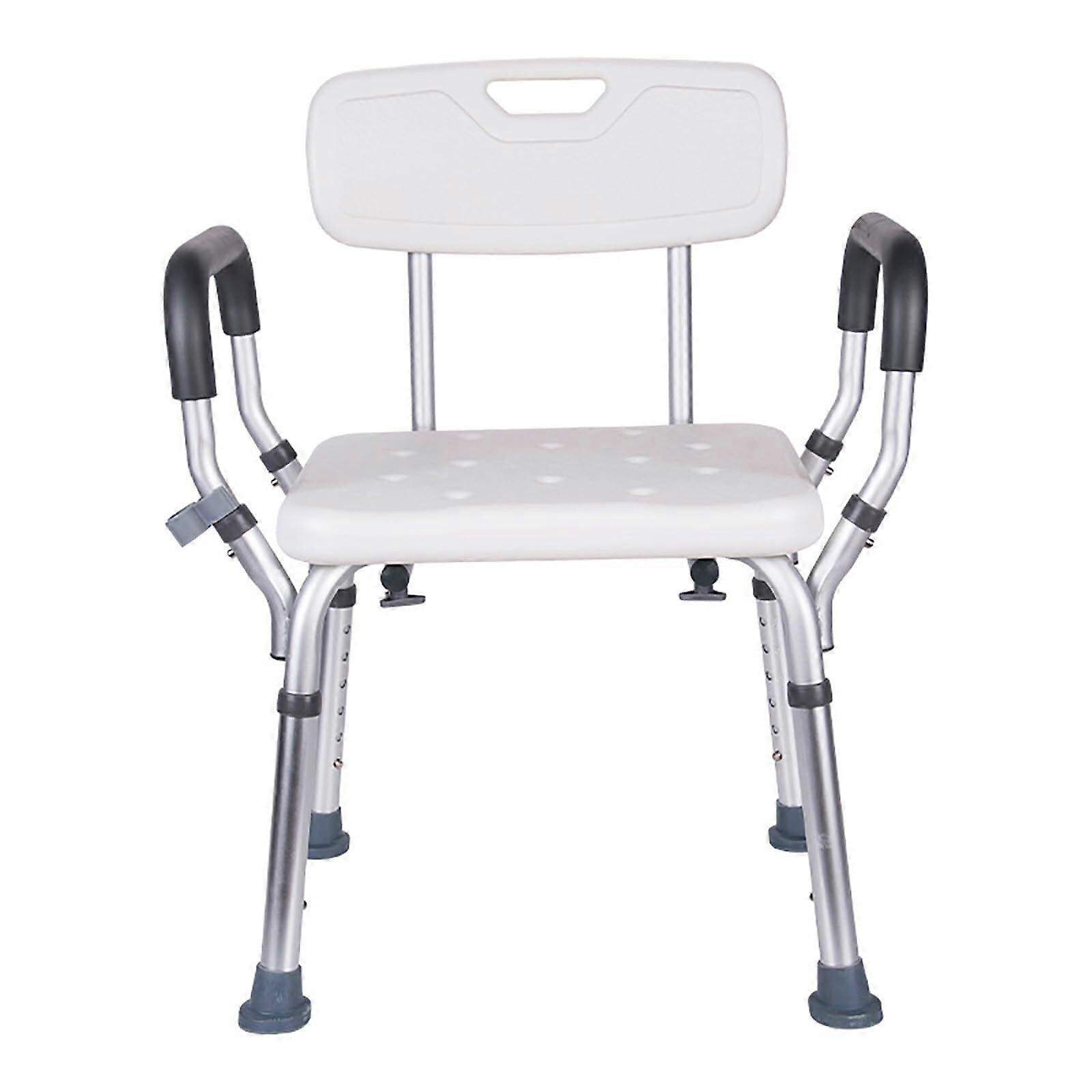 Adjustable Bath Chair With Backrest And Armrests Non-Slip Shower Stool For Seniors And Disabled Shower Aid