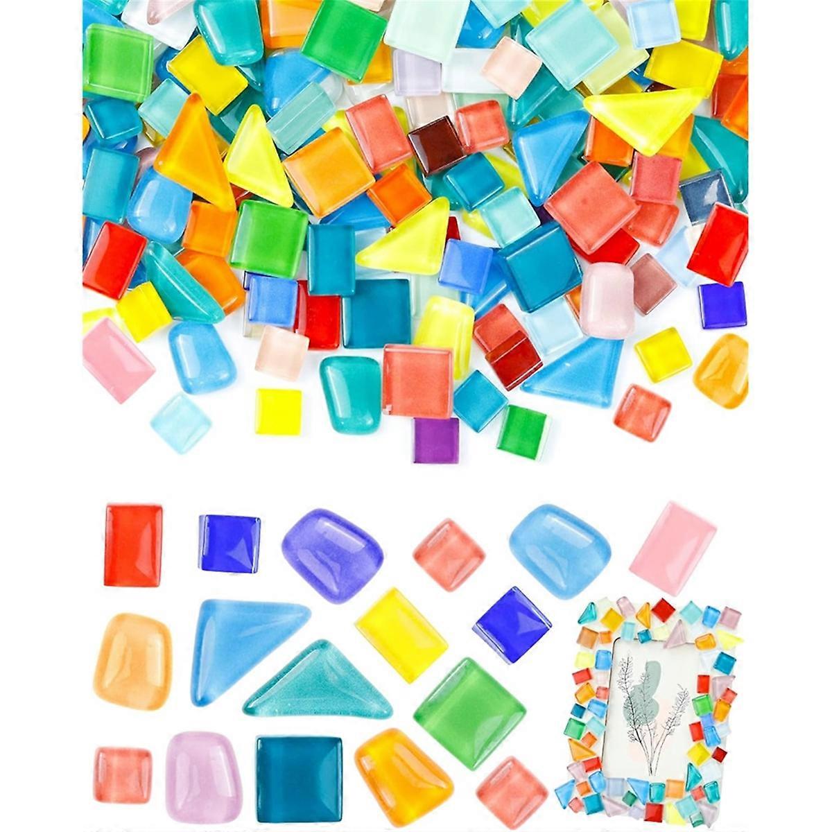 Mosaic Tiles for Crafts Bulk - Multi-Color Irregular Tiny Mosaic Tile, Mixed Shapes Mosaic Glass Ki