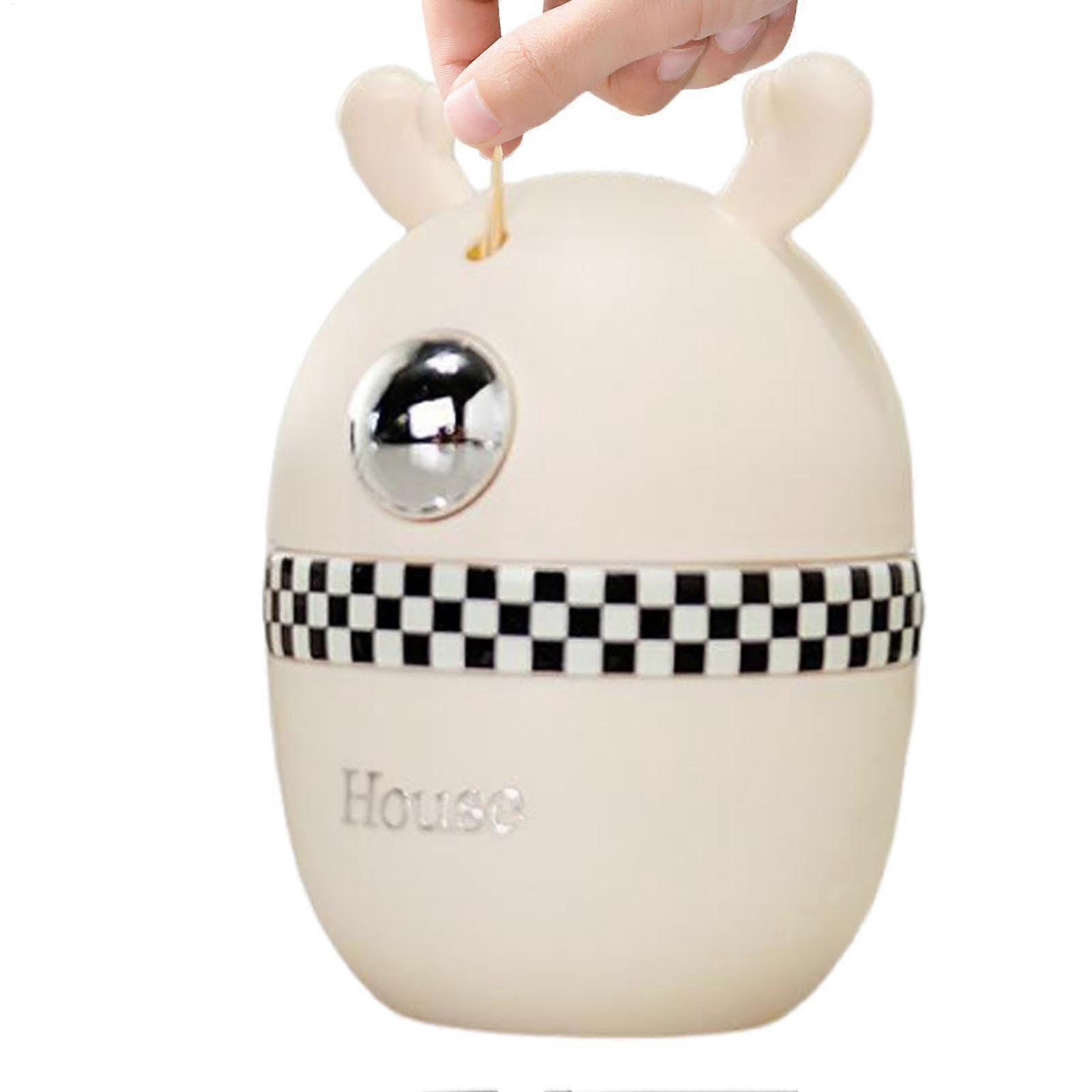 Toothpick Holder Automatic Dispenser With Lid, Animal Design Decorative Holder, Press To Dispense Toothpicks
