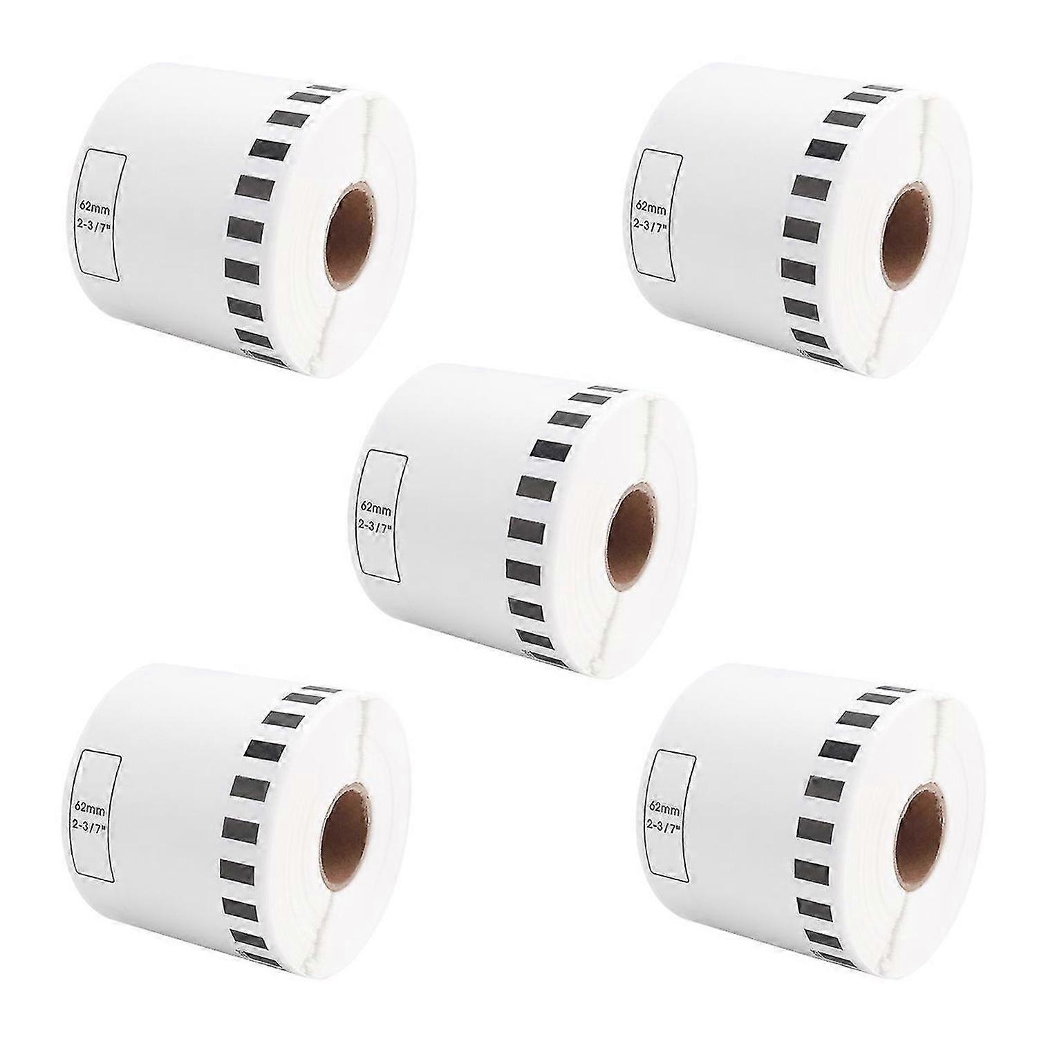 5 Refill Rolls Compatible -22205 Label 62mmx30.48M Continuous
