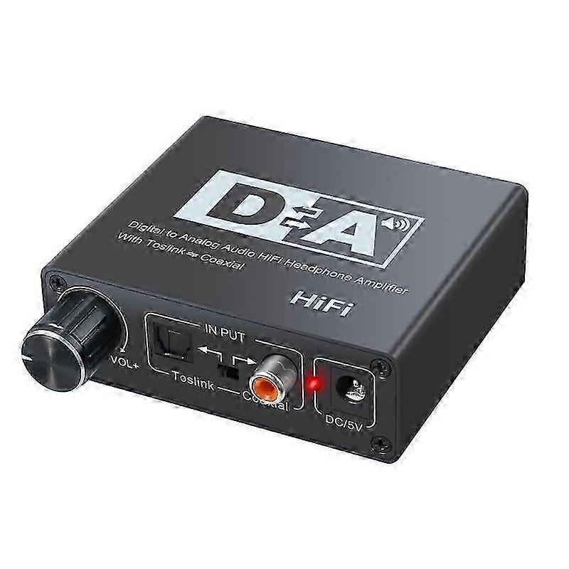 NK-C6 Optical Fiber To Analog Audio Converter Adjustable Volume Digital To Analog Decoder US Plug 2025