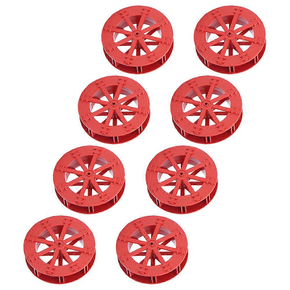 Water Wheel Table Fountain Wheel for Aquarium Use 8Pcs Red Plastic