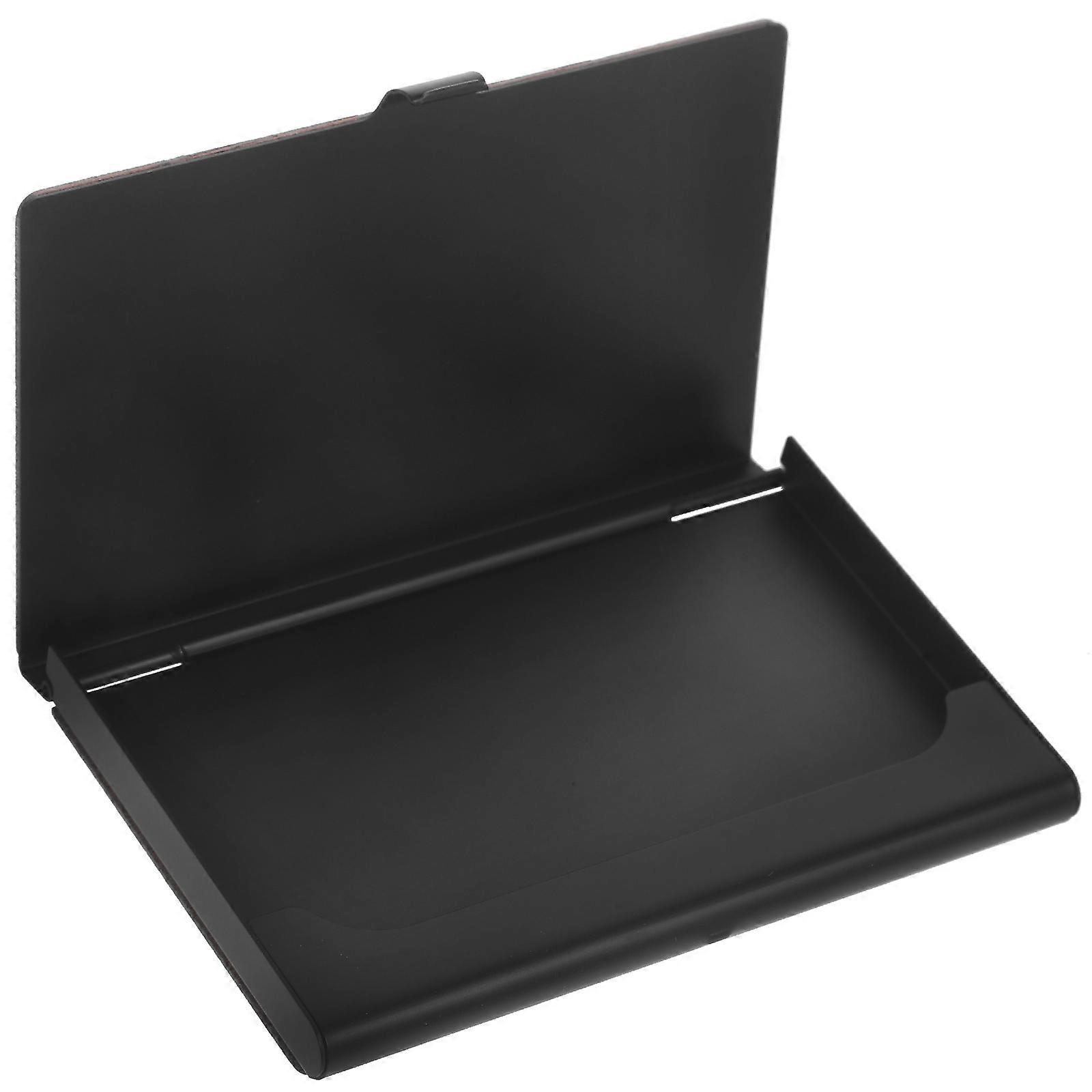 Dark Brown Business Card Holder Multi-Function Card Box for Office 3Pcs