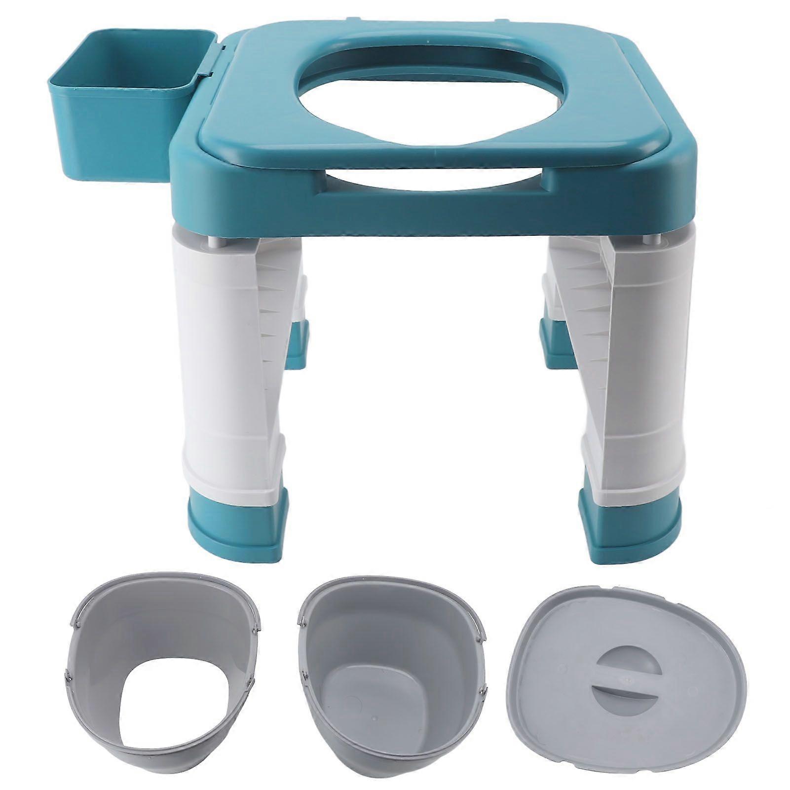 Bedside Commode Toilet Height Adjust Prevent Slip Portable Toilet Chair with Barrel and Hollow Barrel for Adults