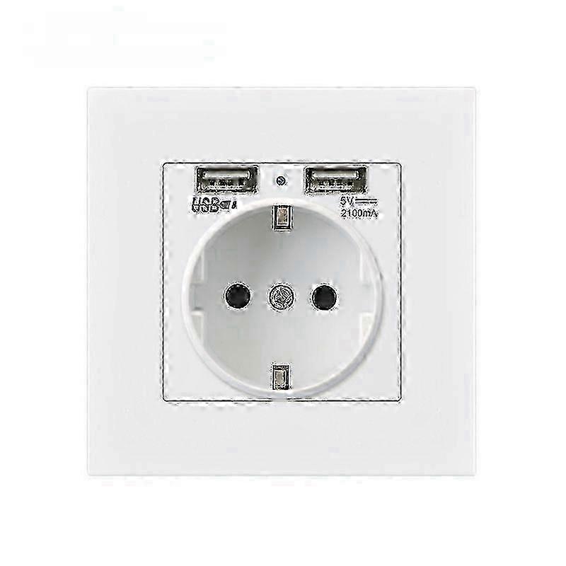 Tomada dupla USB doméstica com Wi-Fi. A tomada não possui câmera.