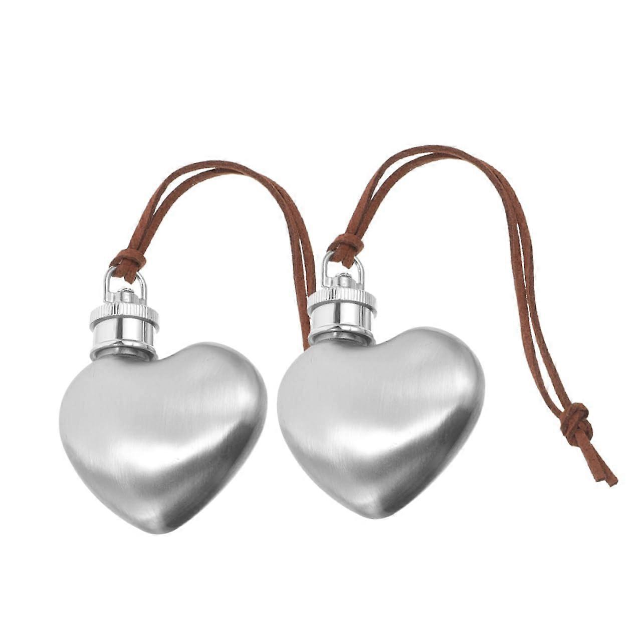 Heart Shape Flask 2Piece Stainless Steel Liquor Flask Set for Camping and Daily Use Portable Wine Container